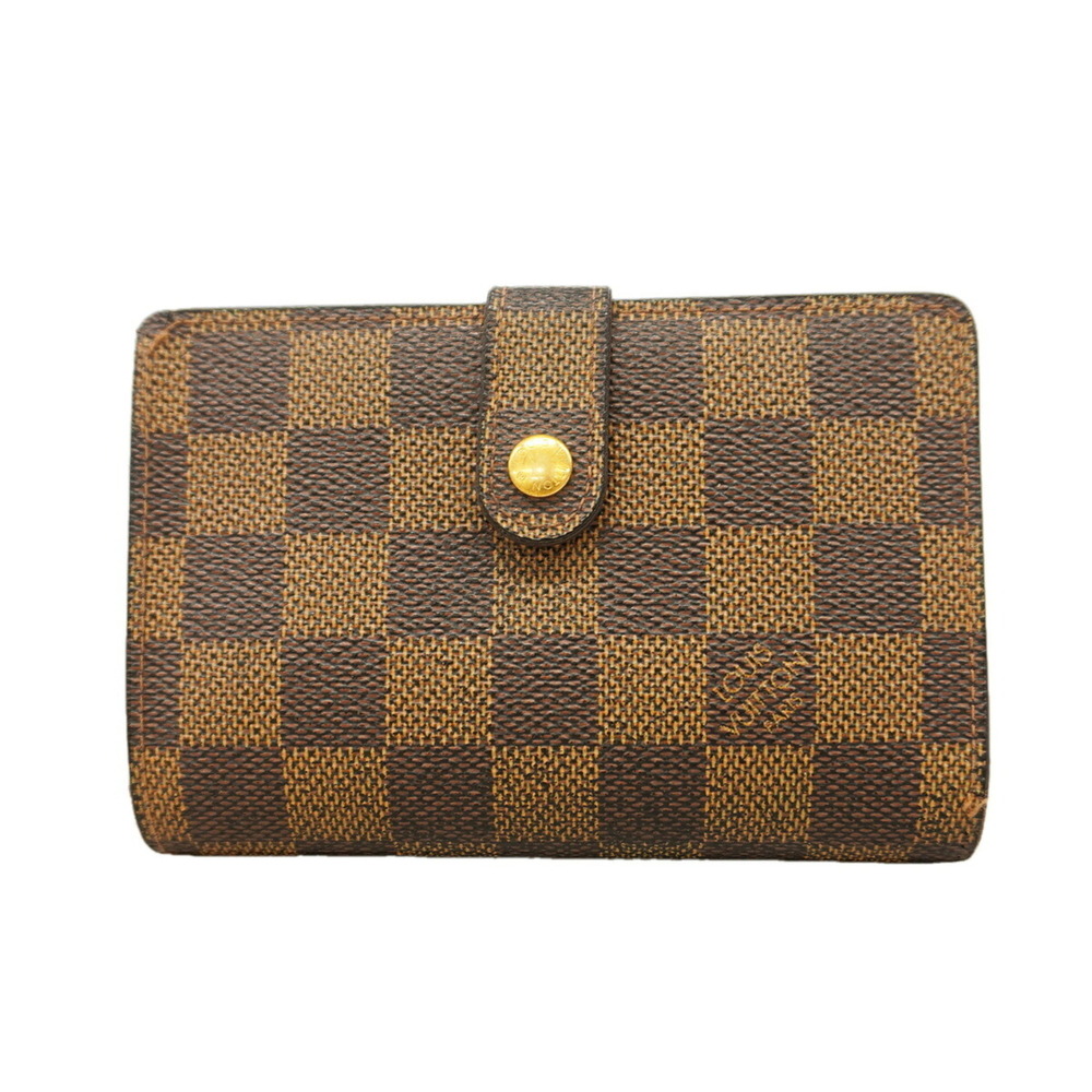 Louis Vuitton Damier Portemonnaie Viennois Wallet N61664 Ebene Women's